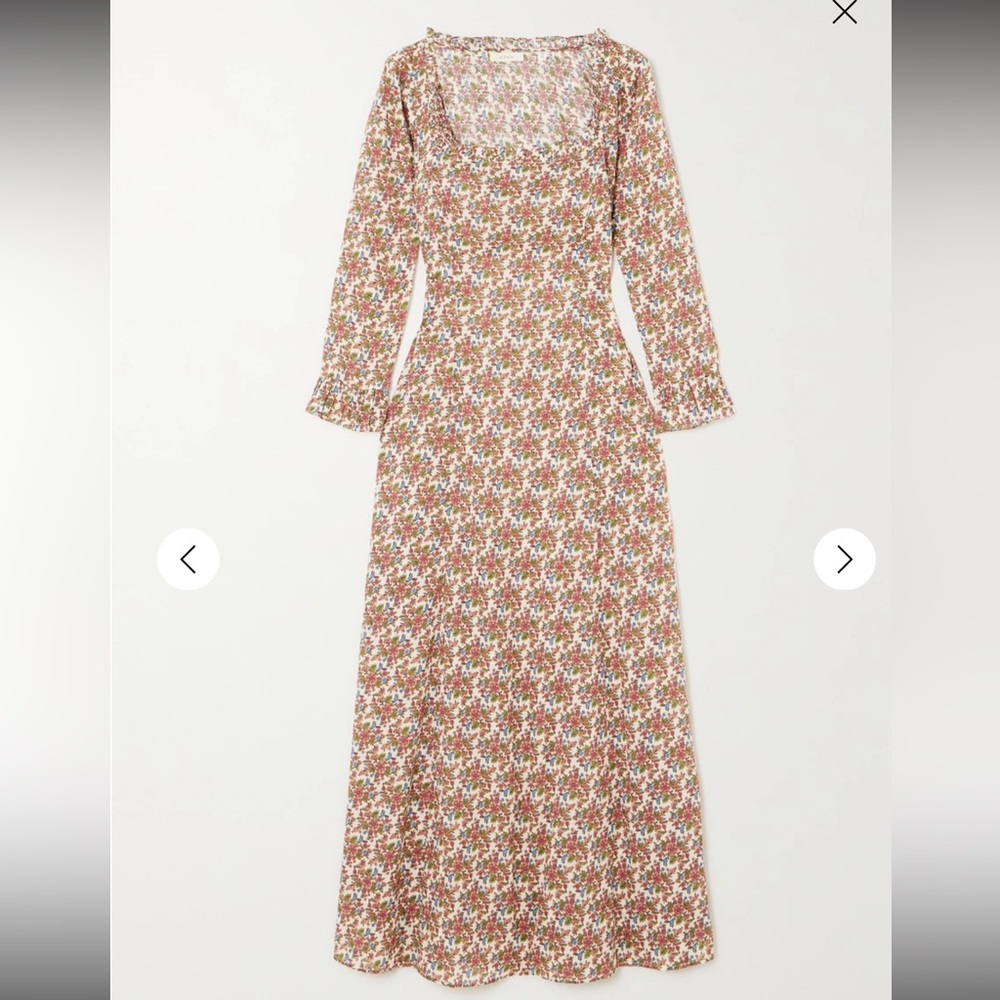 DOEN + NET SUSTAIN Marisa ruffled floral-print organic cotton-voile midi dress